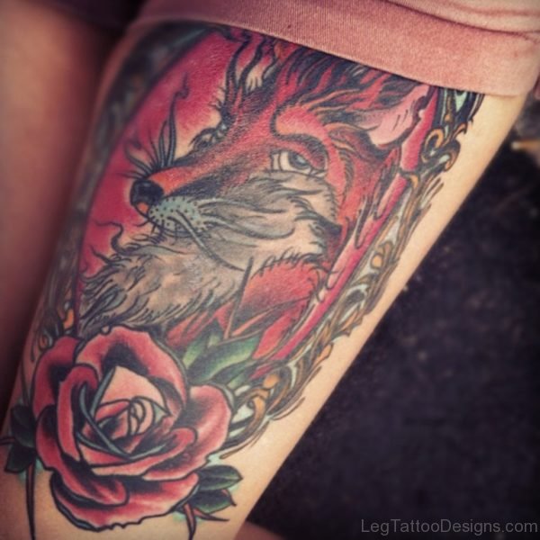 Rose And Fox Tattoo
