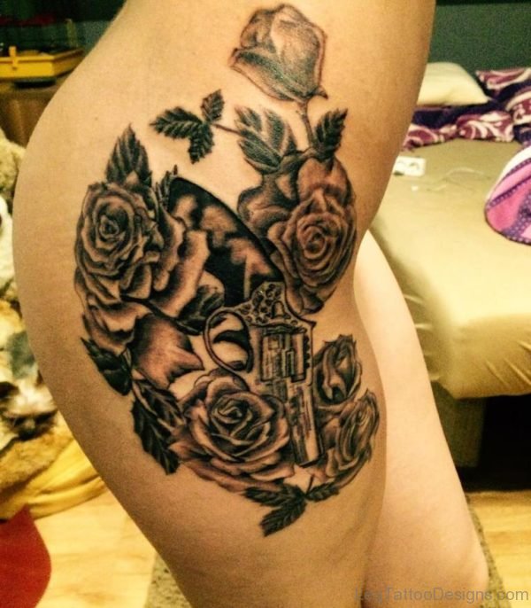 Rose Gun Tattoo