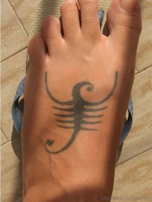 Scorpion Tattoo On Foot 
