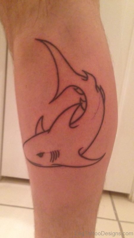 Shark Tattoo On Leg