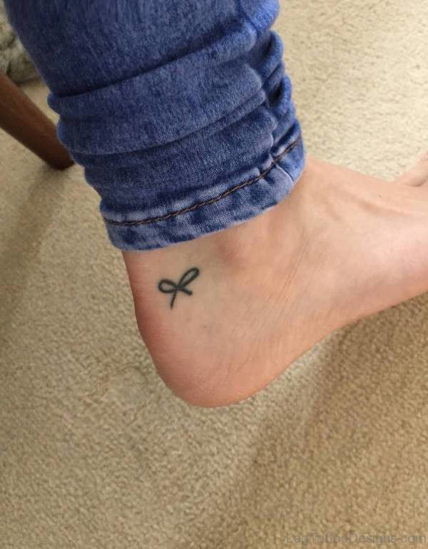 Simple Bow Ankle Tattoo