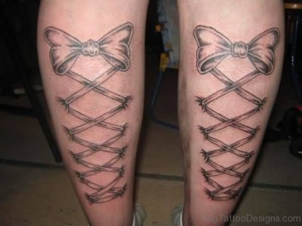 Simple Bow Thigh Tattoo