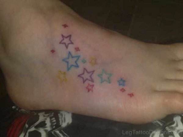 Simple Colored Star Tattoo