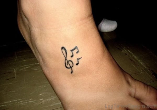 Simple Music Tattoo On Foot