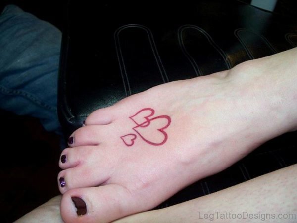 Simple Red Heart Tattoo