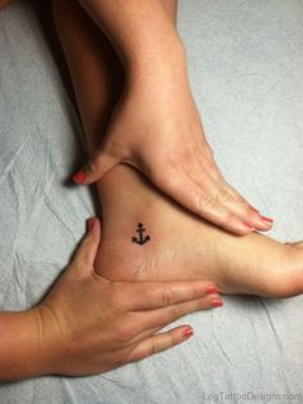 Small Anchor Ankle Tattoo