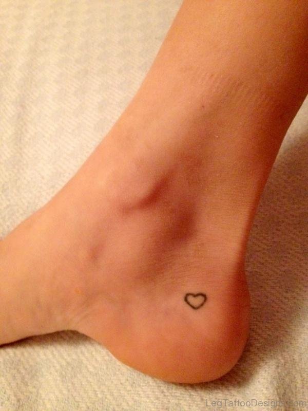 Small Ankle Heart Tattoo