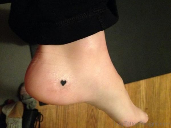 Small Black Heart Tattoo On Ankle