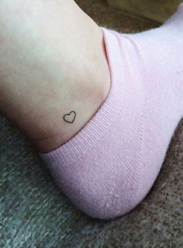 Small Heart Tattoo On Ankle