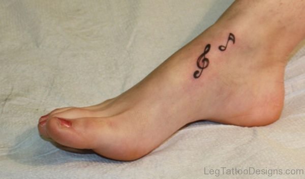 Small Musical Tattoo On Foot