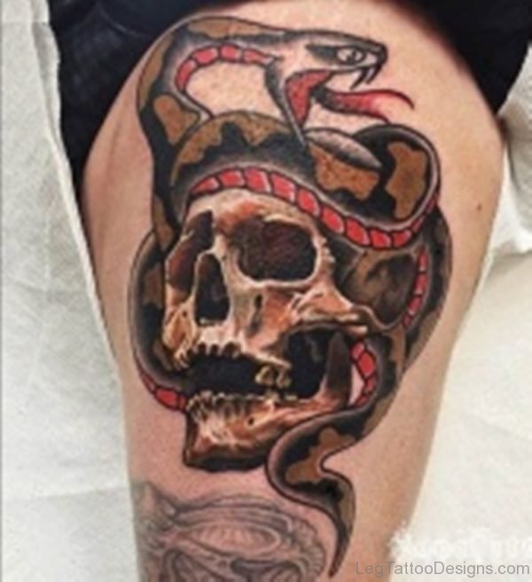 Snake And Skull Tattoo