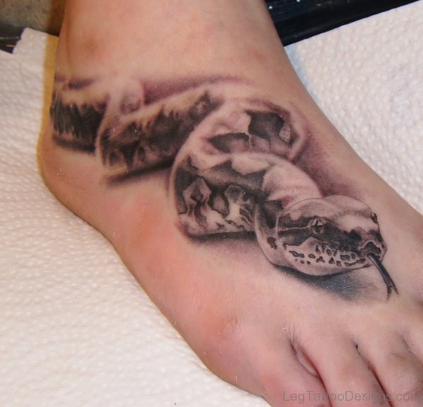 Snake Tattoo On Foot