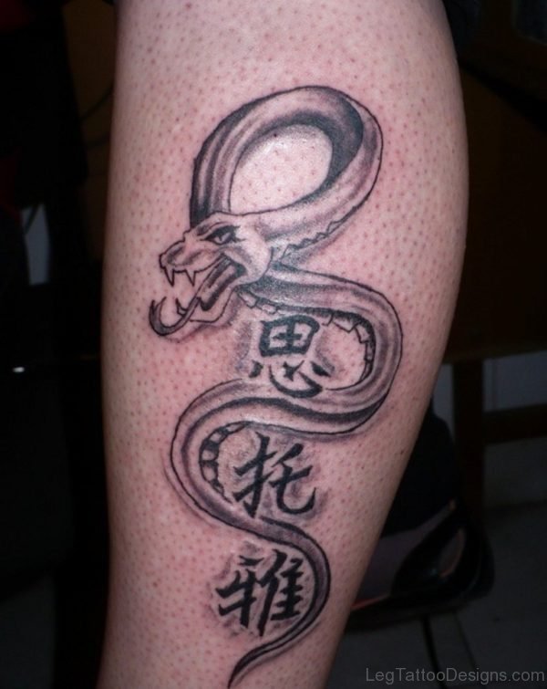 Snake Tattoo On Leg