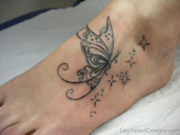 Star And Butterfly Tattoo