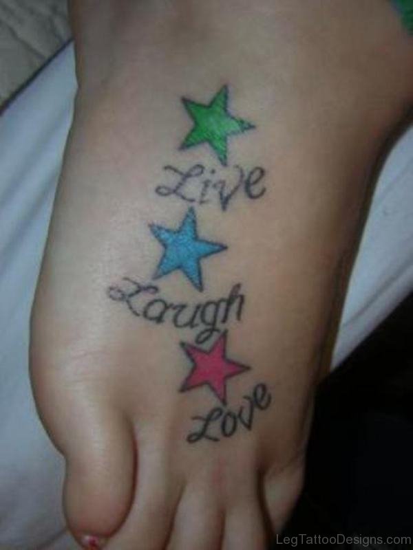 Star And Wording Tattoo
