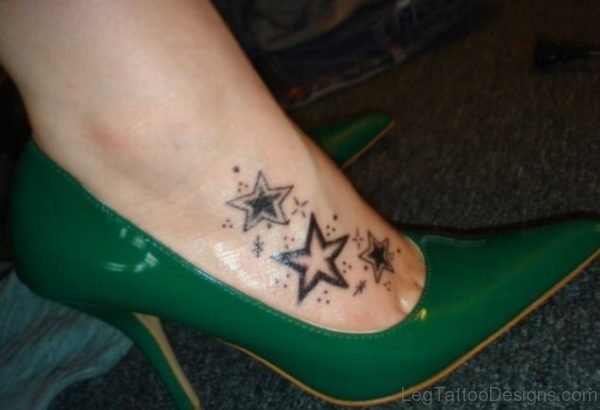 Star Tattoo On Foot 