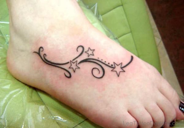 Star Tattoo On Foot 