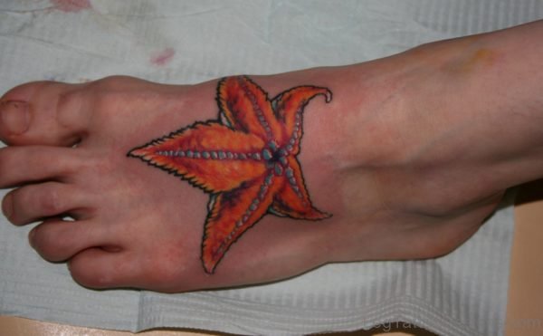 Starfish Tattoo On Foot