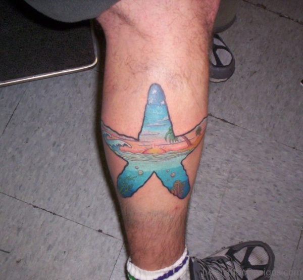 Starfish Tattoo On Leg