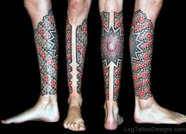 Stunning Mandala Tattoo On Leg