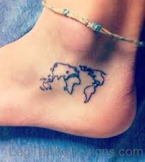 Stupendous Map Tattoo On Foot