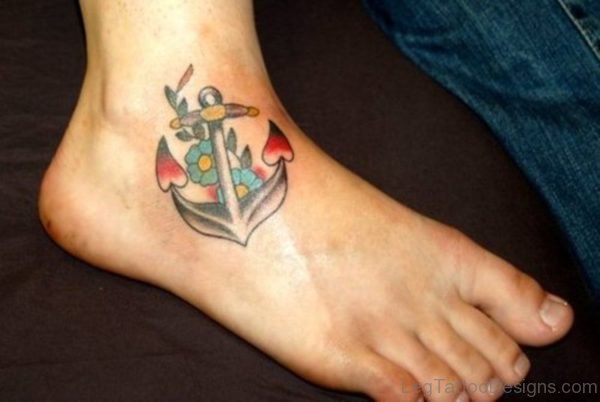 Stylish Anchor Ankle Tattoo