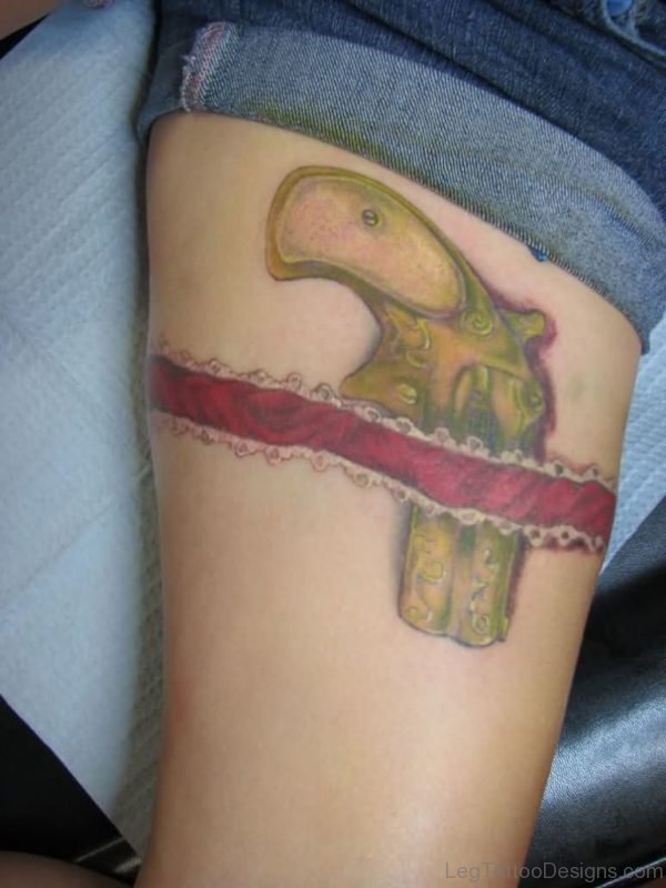 Stylish Gun Tattoo