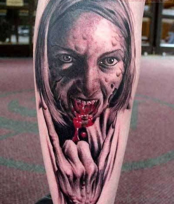 Stylish Zombie Tattoo Design