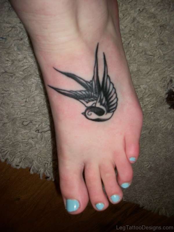 Swallow Tattoo Design On Foot