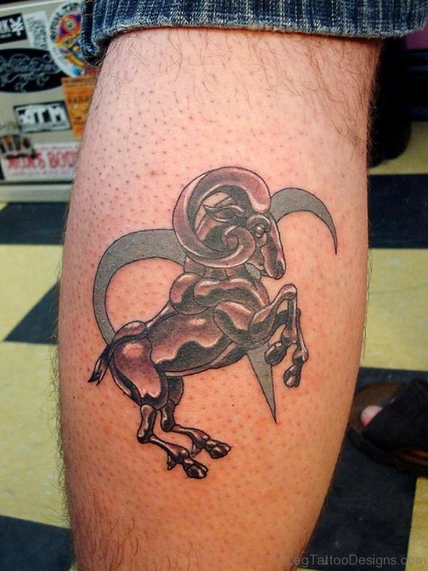 Sweet Aries Leg Tattoo