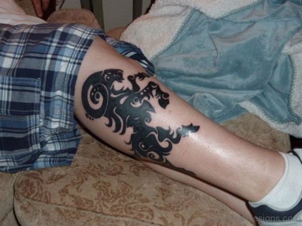 Sweet Aries Tattoo On Leg