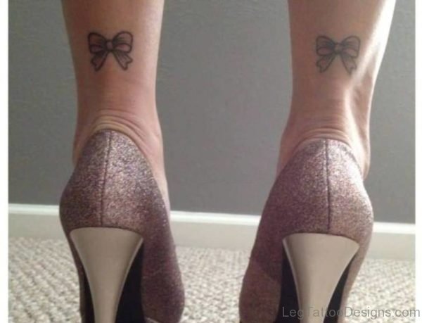 Sweet Bow Tattoo On Ankle