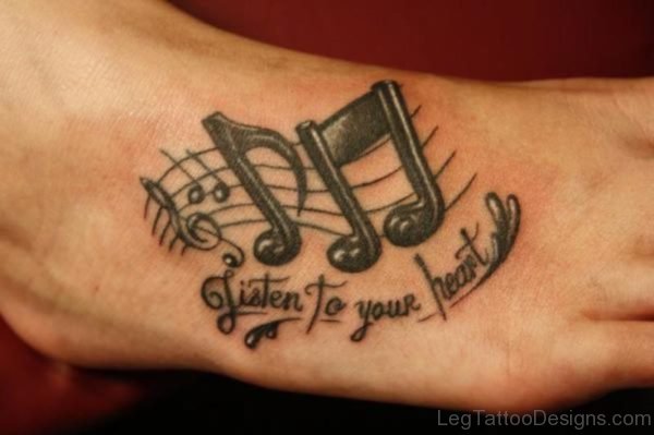 Sweet Music Tattoo On Foot 