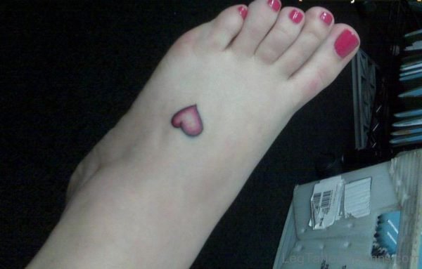 Tiny Herat Tattoo On Foot