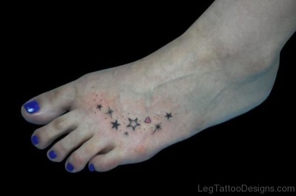 Tiny Star And Heart Tattoo