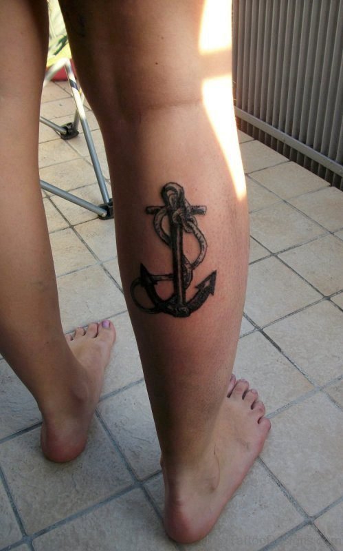 Tremendous Anchor Leg Tattoo