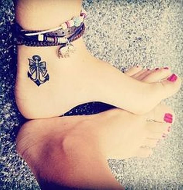 Tremendous Anchor Tattoo On Ankle