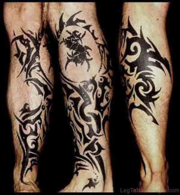 Tribal Leg Tattoo