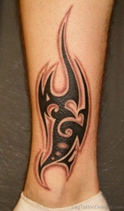 Tribal Tattoo Design On Leg