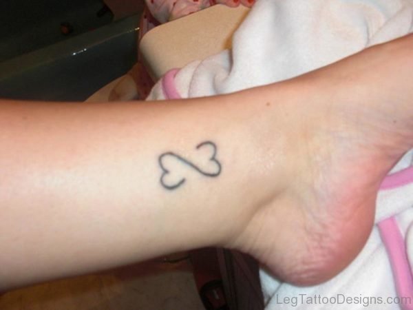 Two Heart Tattoo On Ankle