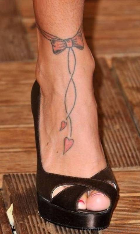 Ultimate Bow Tattoo On Ankle