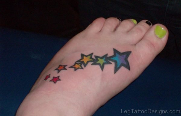 Unforgettable Star Tattoo On Foot
