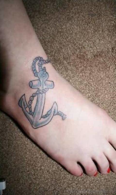 Vintage Anchor Tattoo On Ankle