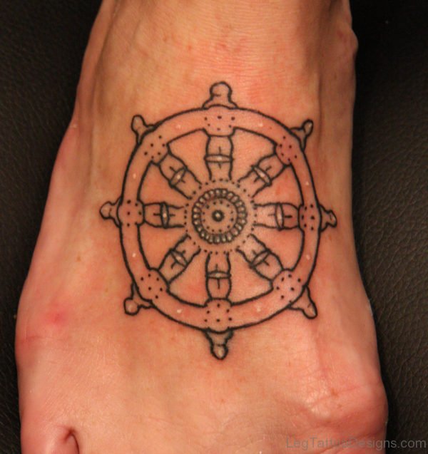 Wheel Tattoo On Foot