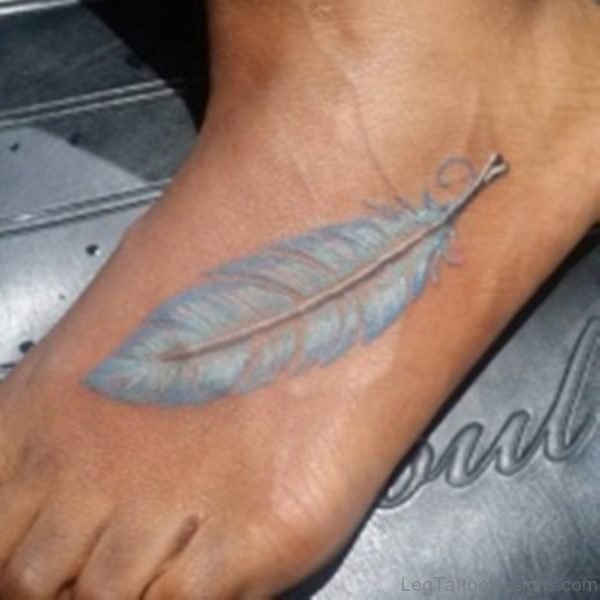 White Ink Feather Tattoo