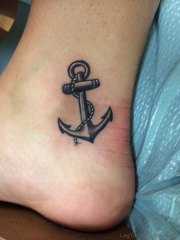 Wonderful Anchor Tattoo On Ankle
