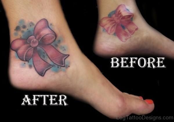 Wonderful Bow Tattoo On Ankle