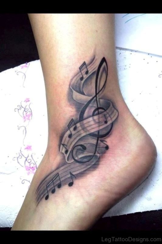 Wonderful Music Tattoo Design 