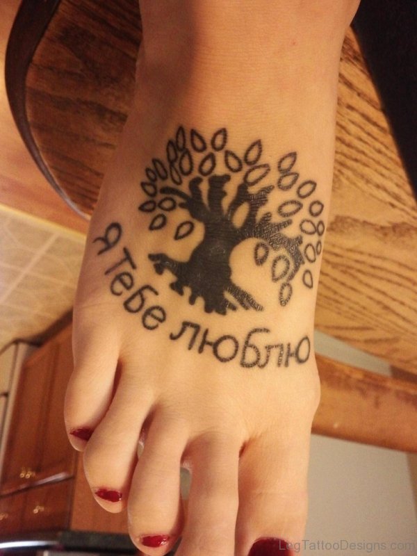 Word And Tree Tattoo