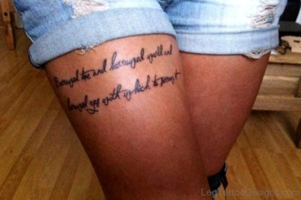Word Thigh Tattoo